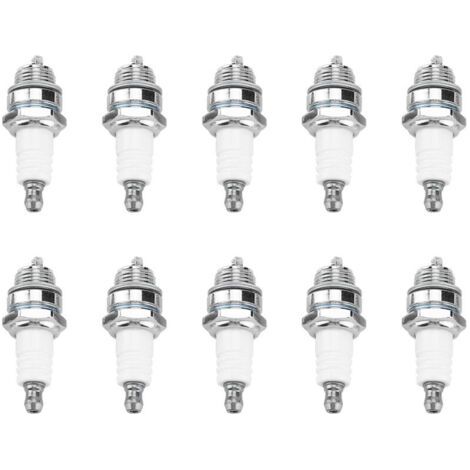 Lot de 10 bougies d'allumage pour débroussailleuse, coupe-bordures et tronçonneuse - Accessoires de rechange (1/5)