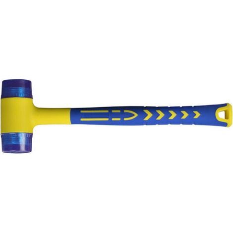 Marteau en caoutchouc, marteau en caoutchouc avec manche en fibre de verre antidérapant, avec double face souple (1/3)