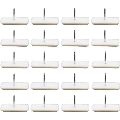 Lot de 20 clous pour pieds de meubles en bois et plastique pour canapé, table, bureau, 30 x 12 mm, clou simple (1/4)