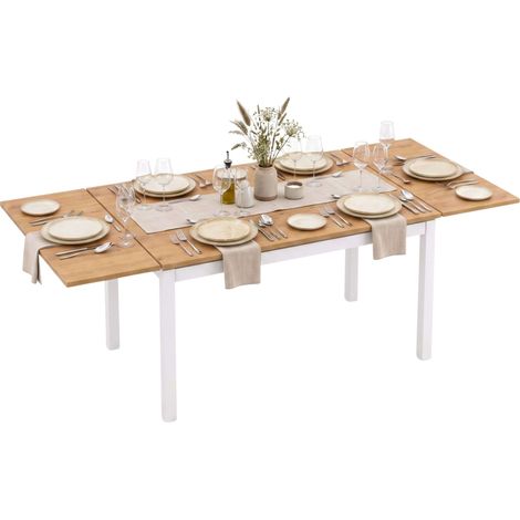 Mesa Cocina Extensible Taste Roble Blanco Mate 100-140x76x60 cm (1/5)