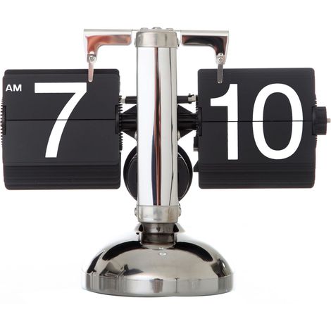 Horloge de tournage de page automatique rétro à petite balance, horloge de bureau numérique mécanique à rotation de page, entraînement par engrenage intégré, adapté à la décoration de bureau à domicil (1/5)