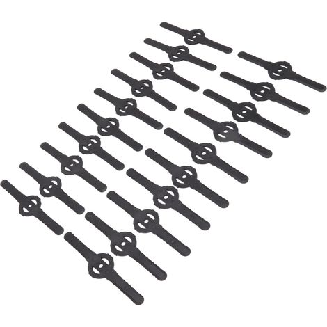 Lot de 20 lames de tondeuse à gazon en plastique noir, accessoires pour coupe-bordures électriques de jardin. (1/5)