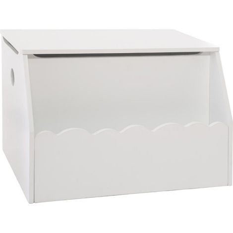 Coffre à jouets coloris blanc en MDF - L. 57,5 x l. 38 x H. 38 cm -PEGANE-