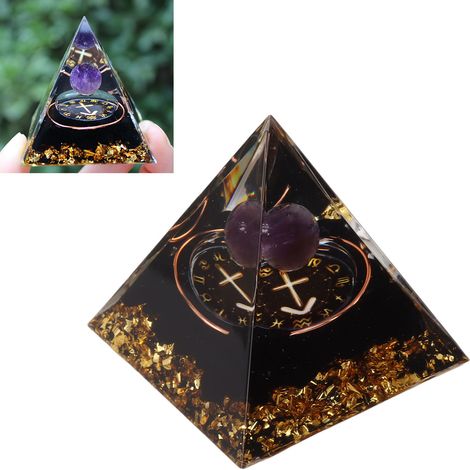 Pyramide Orgonite Méditation Sagittarius Chakra 5 cm Cristal Énergie Positive Résine Epoxy 118g Déco Ésotérique Unique Cadeau Spiritualité (1/5)