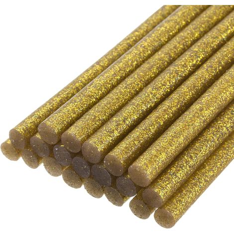 Bâtons de Colle pour Pistolet à Colle Chaude, 100mm de Long x 11mm de Diamètre, Parfait pour les Projets d'Artisanat Diy et le Scellement, Paillettes Dorées, 20 Pièces (1/5)