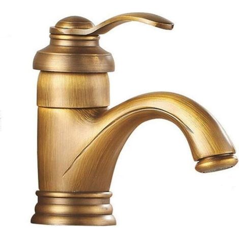 Robinet de salle de bain style européen lavabo chaud et froid finition bronze rétro peinture en aérosol barre robinet de lavabo de salle de bain (1/5)