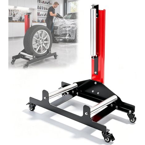 Support de Nettoyage de Pneus, Support pour Pneus de Voiture Réglable en Hauteur pour Nettoyage, Polissage et Soin des Jantes, Capacité de Charge 50 kg (1/5)