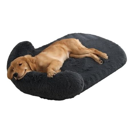 Panier Chien Canapé Chat Coussin Chiens Dehoussable Lavable Anti-dérapant lit Apaisant Chien (Gris, M:80 60cm) (1/5)