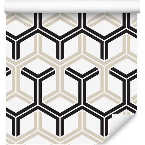 Papel pintado geométrico y hexagonal para salón y dormitorio, 50x1000 cm. (1/5)