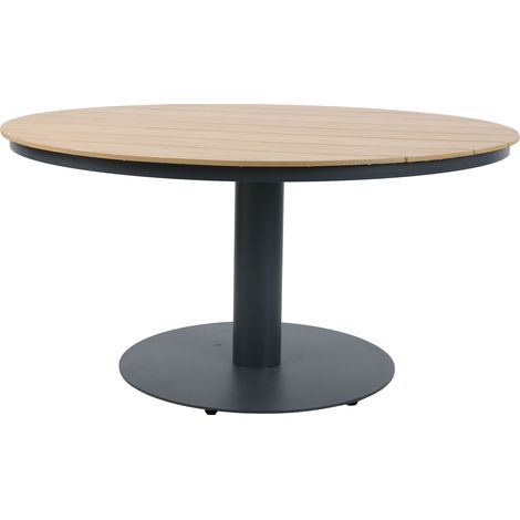Axi Jay Table De Jardin Ronde Pour 6 Personnes - Anthracite  Salon D'Extérieur / Meubles En Polywood Aspect Bois  Table À Manger - 150 X 150 X 73 Cm