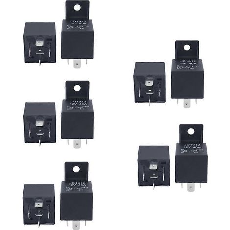 Lot de 10 relais inverseurs 12 V 40 A à 5 broches pour automobile, moto, bateau, vélo (1/5)