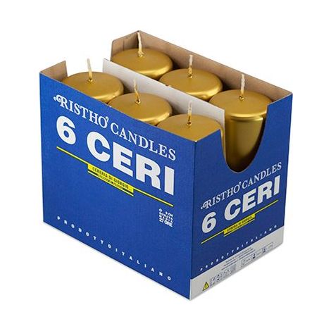 Cereria Di Giorgio Ceri Ø 6 cm h. 15 cm (6pz) - Oro