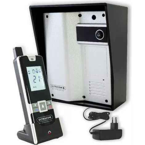 Interphone 600 mètres individuel sans-fil- UltraCOM2 ARGENTÉ 600-SOLO visière noire + transformateur + combiné (1/5)