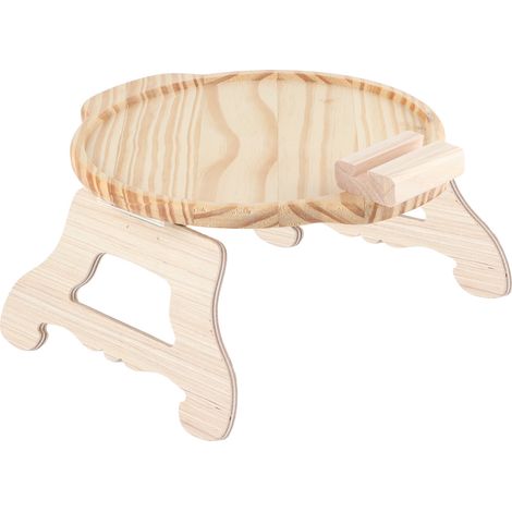 Tablette clipable pliante en bois pour canapé, repose-bras rond avec support téléphone, pour fauteuil relax. (1/5)