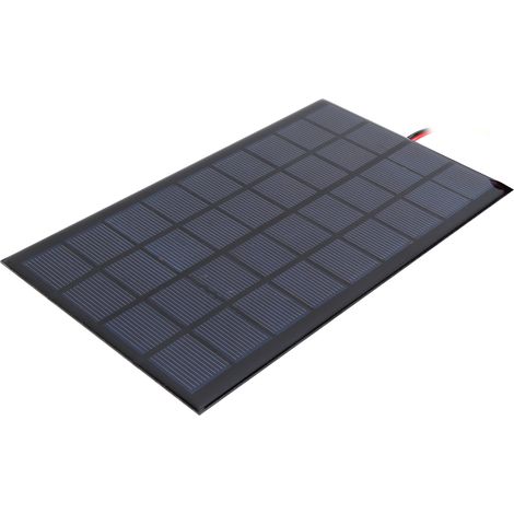 Solarmodul aus Epoxidharz, Polysilizium, DC 9 V, 3 W, mit 100 cm rotem/schwarzem Kabel und Zubehör (1/5)