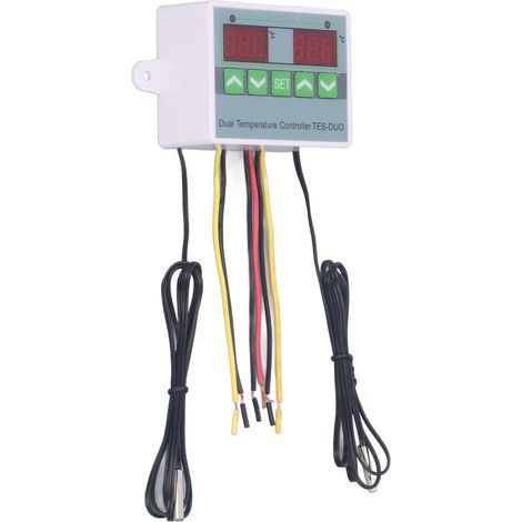 Thermostat numérique étanche à double régulation de température avec stockage des données pour réfrigérateur-congélateur à reptiles (DC12V). (1/5)