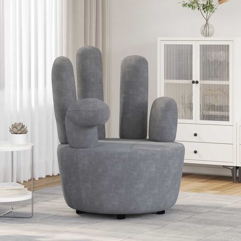 Sessel in Handform Grau Samt