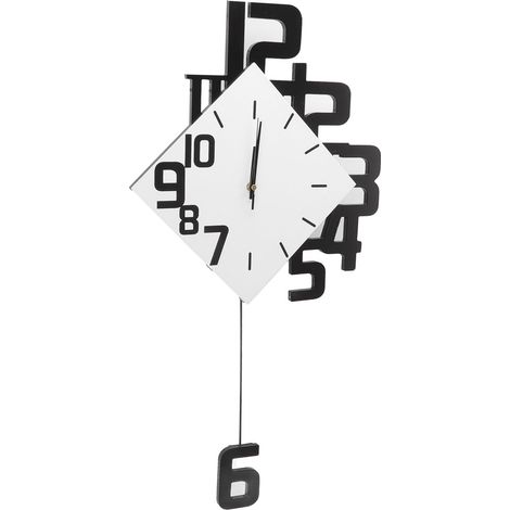 Horloge murale à pendule sans cadre, chiffres décoratifs, montage facile, horloge murale moderne à mouvement silencieux pour bureau (1/5)