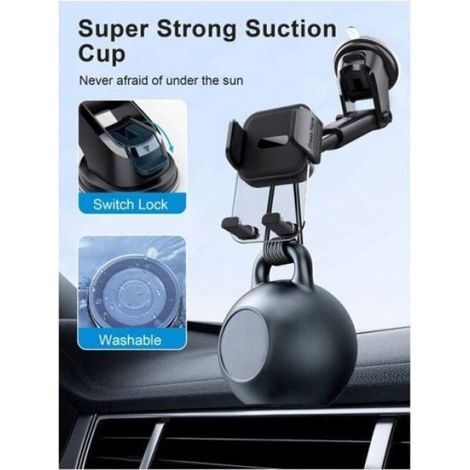 Support Téléphone Voiture - Ventouse Nanogel - Rotation 360° - Compatible Smartphones 4 À 7 Pouces - 1 Pièce (1/4)