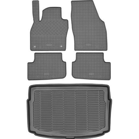 Volkswagen Polo VI Hatchback de 2017 (JUEGO) - Alfombrillas de goma para coche + alfombrilla para maletero