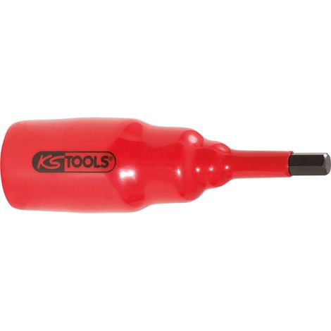 KS Tools 3/8 Bit-Stecknuss mit Schutzisolierung für Innensechskant-Schrauben, kurz, 5 mm