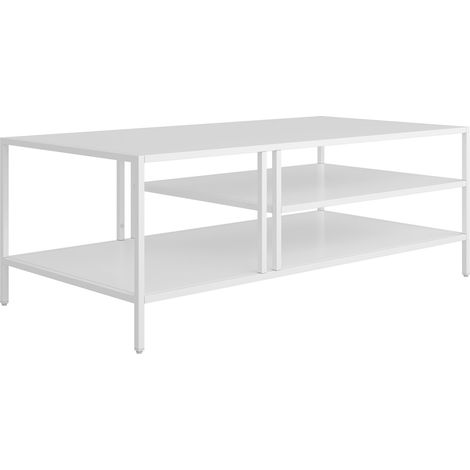 Tavolino/consolle in metallo 40 x 110 x 55 cm bianco 030010813