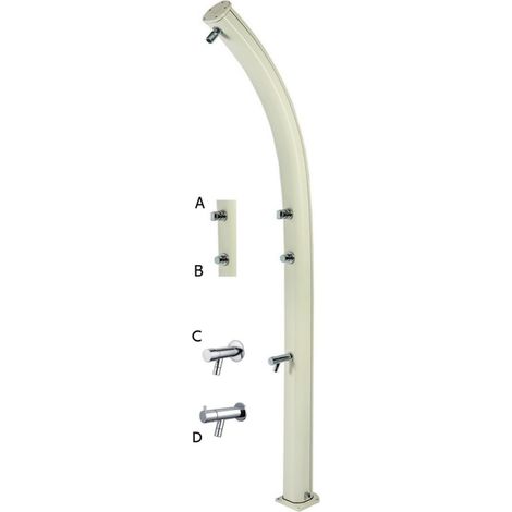 Colonna doccia da esterno solare temporizzata in alluminio con lavapiedi - Idral 09270 (1/3)