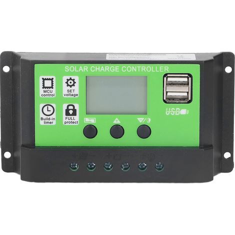 Solar Charge Controller, Adjustable Parameter, Smart Panel, Battery Regulator with LCD Screen, Adaptive 12V 24V, 20A (1/5)