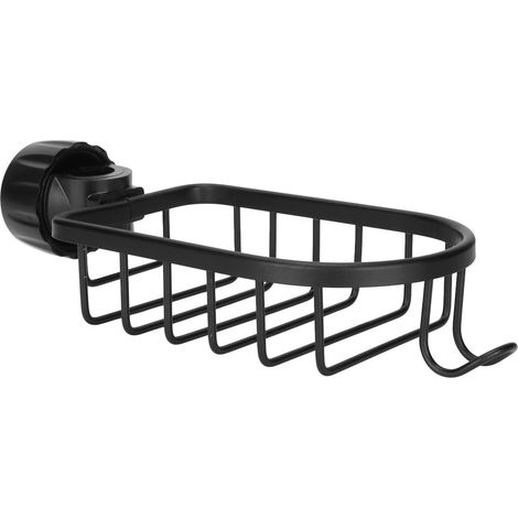 Porte-éponge de robinet ajustable pour évier, support de drainage pour cuisine et salle de bain, noir
