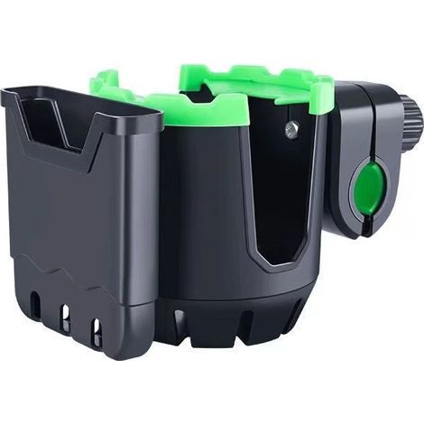 360 Degree Rotating 2-in-1 Water Cup Holder and Phone Holder for Bicycle, Stroller, Buggy, Wheelchair, Walker (Black) (1/5)