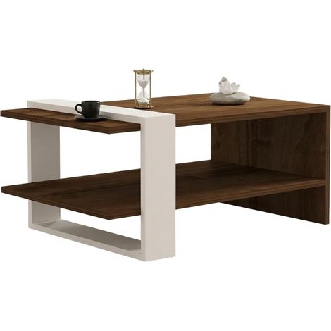 Cambiano Couchtisch, ein Fach, rechteckig, Tischplatte braun, 80x50x35h cm, Nussbraun