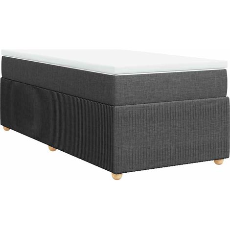 Maison Exclusive - Cama box spring con colchón tela gris oscuro 8 (1/5)