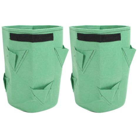 Strawberry Grow Bags Grass Green 43L 8 Holes for Flowers and Vegetables Indoor Outdoor 2 Pieces (1/5)