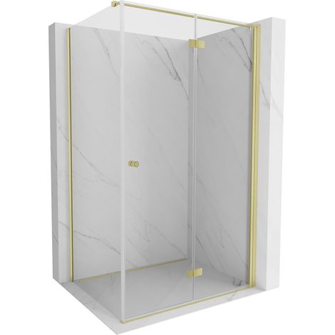 Mexen Mist-F T Duschkabine klappbar rechts 85 x 100 cm, transparent, gold - 8A6T-085-100-50-00-P