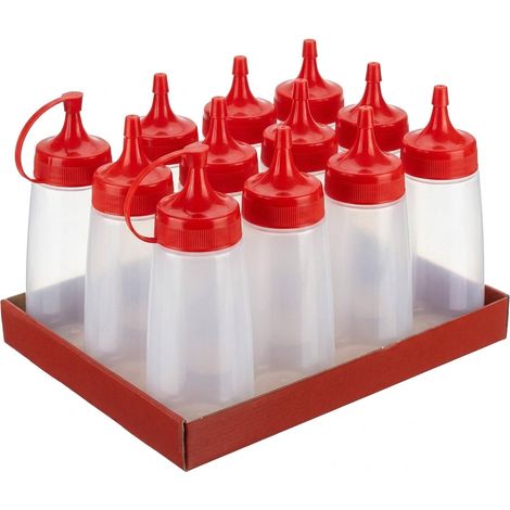 Set 12 Bottiglia Texas 300 ml / Dispenser Ricaricabile Hemax Rosso (1/5)