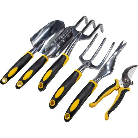 Garten Handwerkzeuge Set 6tlg Schaufel, Kelle, Kultivator, Harke, Schere, Unkrautstecher (1/4)