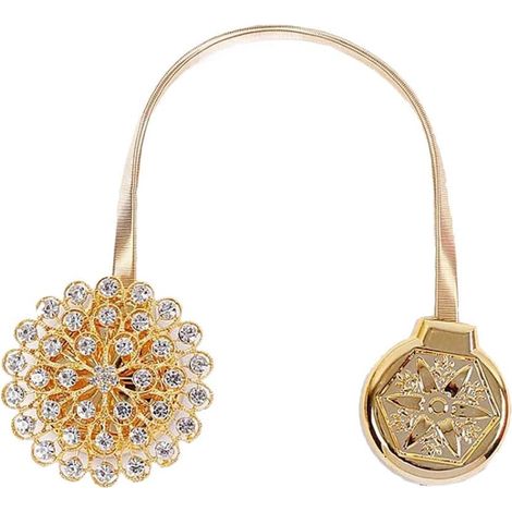 2er-Set magnetische Kristall-Gardinenhalter – Wohnaccessoires – Dekoration – Gold