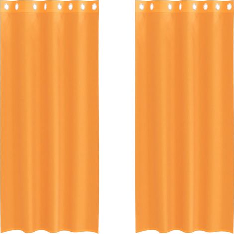 Maison Exclusive - Voile Vorhänge mit Ösen 2 Stk. Orange 140x225
