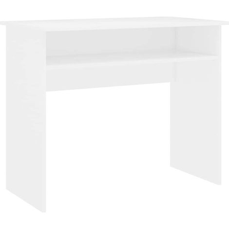 vidaXL Escritorio de madera contrachapada blanco 90x50x74 cm (1/2)