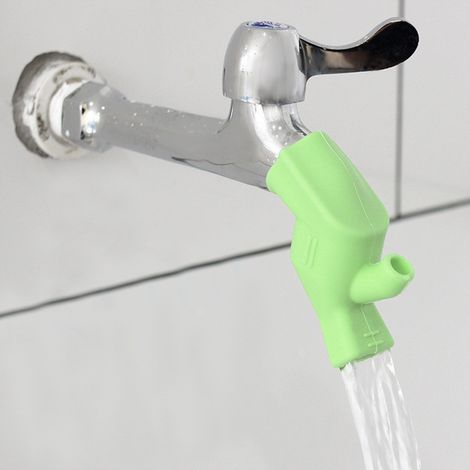 Rallonge de robinet en silicone pour lavabo, idéale pour le lavage des mains des enfants (vert) (1/4)