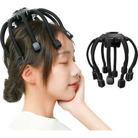 Electric Scalp Massager Head Massager, 10 Vibrating Contacts, 4 Modes, Multiple Massage Modes to Release Pressure, One Size Fits Most, Ideal Gift (1/5)