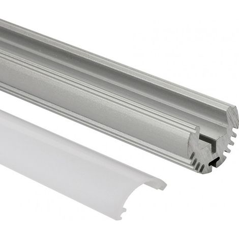 Profilé LED rond - Série O24 - 1,5 mètre - Aluminium - Diffuseur opaque (1/2)