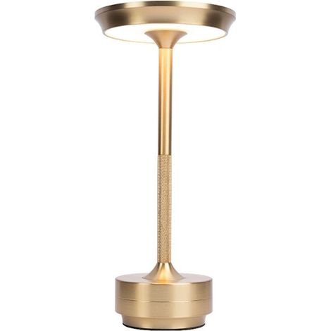 Kabellose Schreibtischlampe, Metall, USB-aufladbar, Helligkeit einstellbar – 1 Stück – WELLNGS Gold