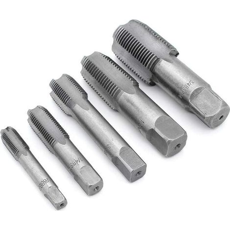 royaluxe -5 pièces filetage de tuyau BSP robinet à 55 degrés G1/8 G1/4 G3/8 G1/2 G3/4 Outils de taraudage en acier pour roulements (1/5)