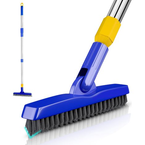 Brosse à Joints avec Long Manche télescopique de 83 à 140 cm en Forme de V à Poils rigides pour Cuisine, Salle de Bain, Douche, plinthes, Coins Difficiles à Atteindre (1/5)