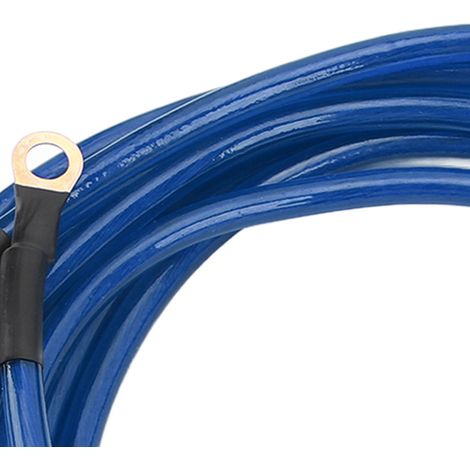 Kit de cables de tierra para coche - 5 piezas - Kit de arranque mejorado con cables de PVC de aluminio y cobre (0 a 48 V CC) para SUV, camión y barco - Azul
