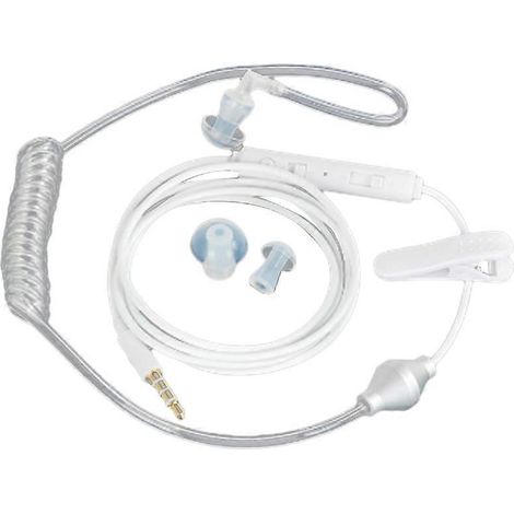 Einzelner Kopfhörer, 3,5-mm-Klinkenstecker, strahlungsabweisend, mit Mikrofon und Luftkanal für Mobiltelefone, Weiß (1/5)