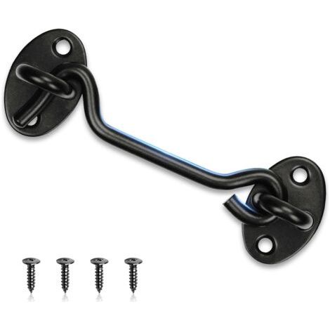 1 pièce Loquet de porte, loquet de serrure de porte, loquet de portail, serrure de porte de grange, crochet et loquet à œil idéal pour fenêtre, chambre à coucher, 4 pouces