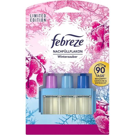 FEBREZE 3VOLUTION RECHARGE DE DÉSODORISANT MAGIE D'HIVER 20 ML, 3 PARFUMS CHANGEANTS POUR LUTTER CONTRE LES ODEURS