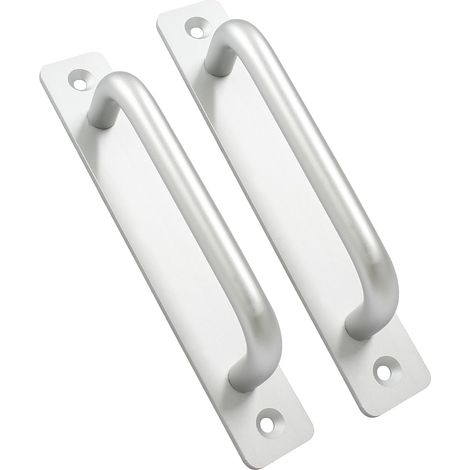 Tirador de puerta de aleación de aluminio, tirador para puerta de armario, distancia entre orificios de 160 mm, 2 piezas, color plata. (1/5)